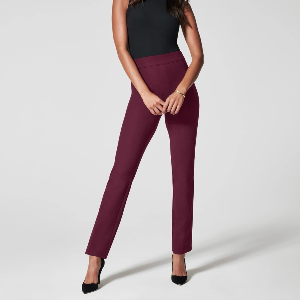 SPANX Burgundy Straight Leg Pants